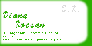 diana kocsan business card